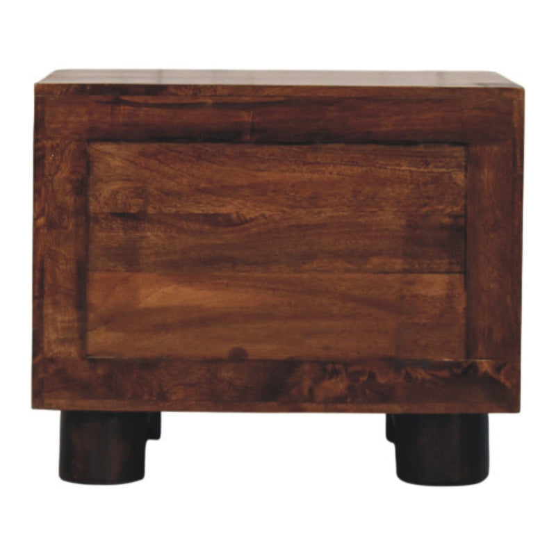 Solid Wood Two Drawer Nightstand (731528) - Walnut