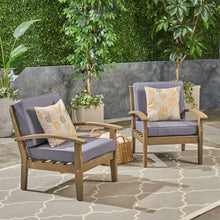 Load image into Gallery viewer, Peyton Club Chair Outdoor Seating Dark Gray Acacia Wood 32.25 X 28.00 X 31.25&quot;
