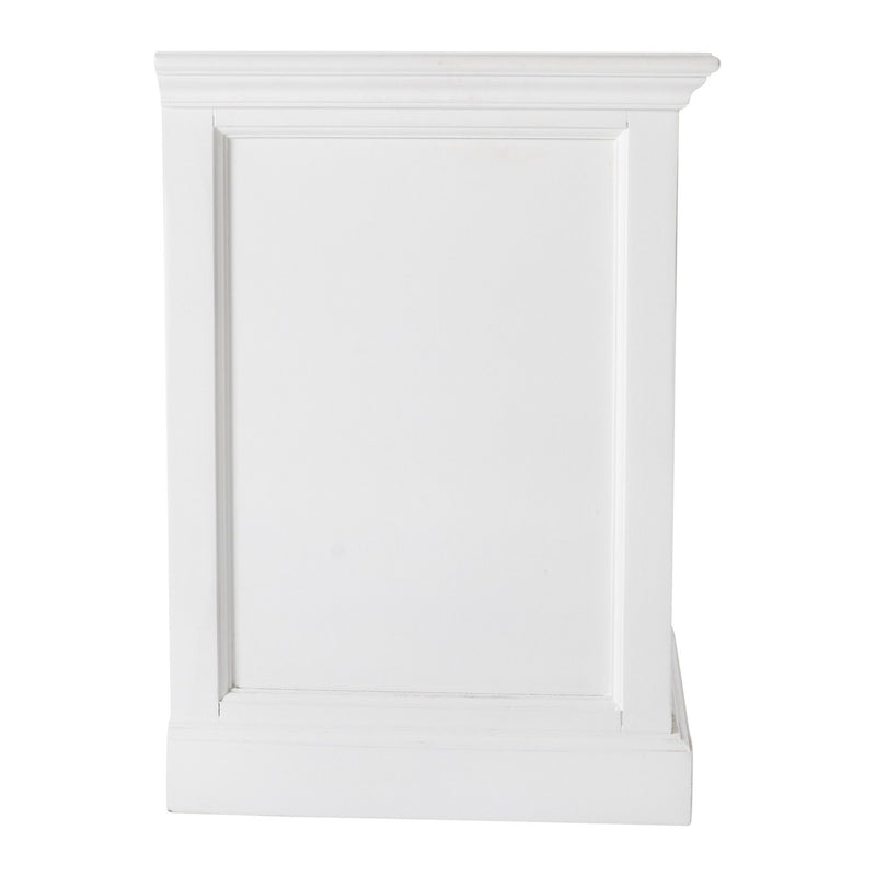 One Drawer Solid Wood Nightstand - Distressed White