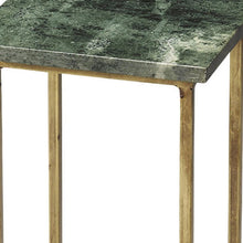 Load image into Gallery viewer, 21" Marble Square End Table - Green And Gold
