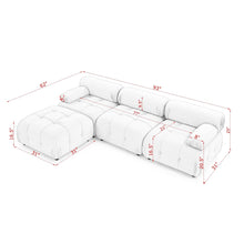 Load image into Gallery viewer, Modular Sectional Sofa, Button Tufted Designed and DIY Combination,L Shaped Couch with Reversible Ottoman, Beige Velvet
