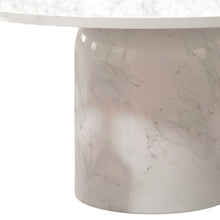 Load image into Gallery viewer, 60" Gray and White Marble Pedestal Base Round Top Dining Table
