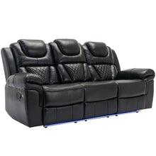 Load image into Gallery viewer, Home Theater Seating Manual Recliner Chair With Center Console And Led Light Strip For Living Room
