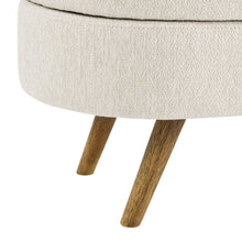 Load image into Gallery viewer, 44" Beige and Brown Linen Upholstered Storage Bench with Flip Top

