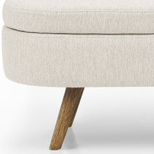 Load image into Gallery viewer, 44" Beige and Brown Linen Upholstered Storage Bench with Flip Top
