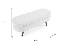 Load image into Gallery viewer, 44" White and Brown Linen Upholstered Storage Bench with Flip Top
