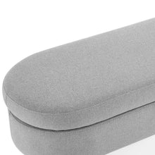 Load image into Gallery viewer, 44" Gray and Brown Linen Upholstered Storage Bench with Flip Top
