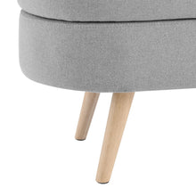 Load image into Gallery viewer, 44" Gray and Brown Linen Upholstered Storage Bench with Flip Top
