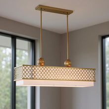 Load image into Gallery viewer, Nine Light Dimmable Chandelier With Shades - Gold / Off White

