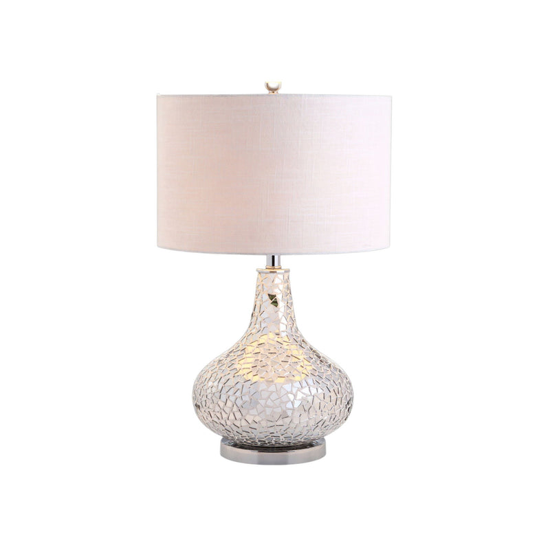 26" Novelty Table Lamp With Drum Shade - Silver