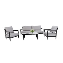 Load image into Gallery viewer, Outdoor Conversation Set With Chairs, Bench Sofa, Tables, Sunbrella Cushions
