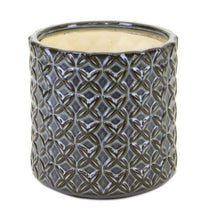 Load image into Gallery viewer, Geometric Round Pot Planters (Set of 2) - Brown / Gray / Clay

