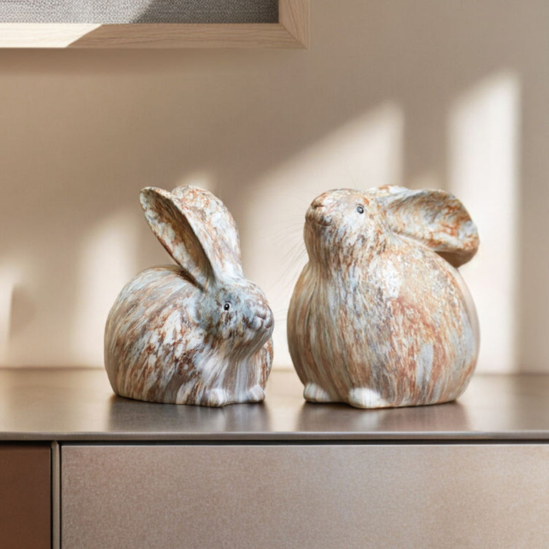 Rabbit Figurine (Set of 2) - Terra Cotta