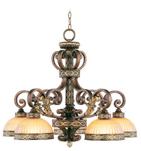 Load image into Gallery viewer, 23" Five Light Metal Dimmable Chandelier With Shades - Bronze
