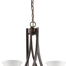 Load image into Gallery viewer, Candle Style Five Light Frosted Metal Dimmable Chandelier With Shades - Bronze / White
