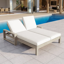 Load image into Gallery viewer, Outdoor Double Lounge Chair With 5 Position Adjustable Backrest
