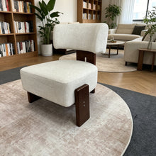 Load image into Gallery viewer, Geometric Armless Accent Chair - Beige / Brown
