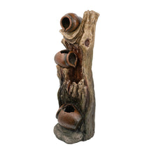 Load image into Gallery viewer, Decorative 3 Tier Tree Trunk Fountain With Lights And Pump - Brown
