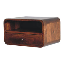 Load image into Gallery viewer, Curved Upper Slot Floating Nightstand
