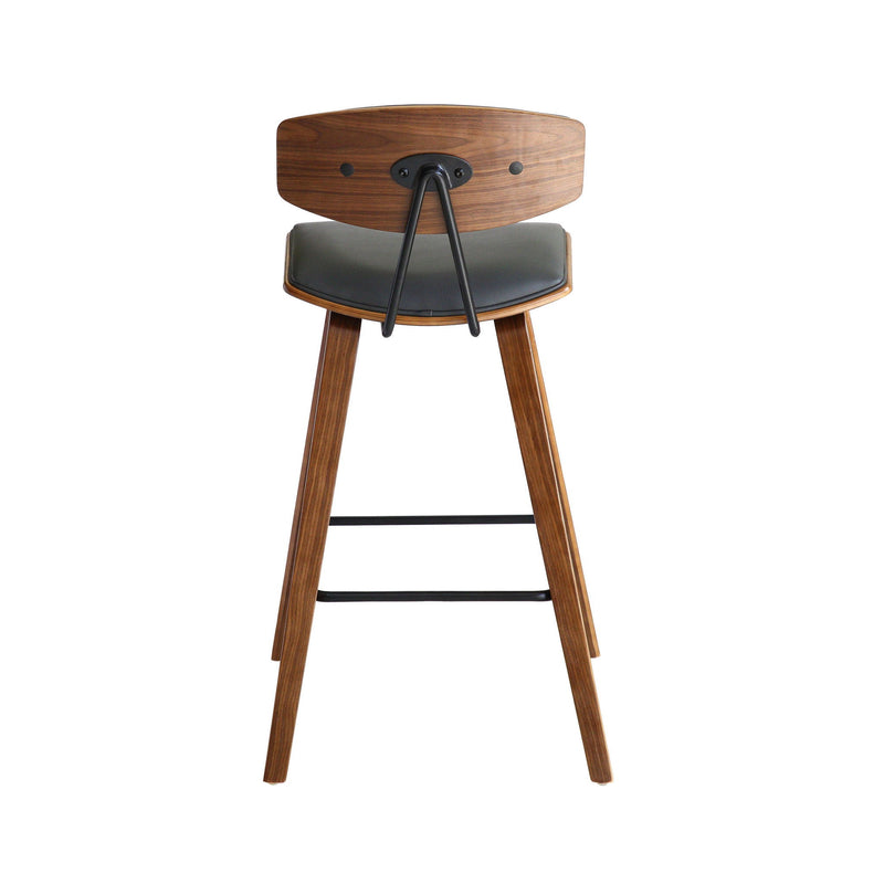 Iron Low Back Bar Height Bar Chair - Gray And Brown