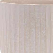 Load image into Gallery viewer, Recycled Textured Lines Urn Table Vase - Beige
