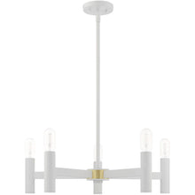 Load image into Gallery viewer, 19'' Five Light Dimmable Chandelier With Shades - White
