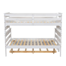 Load image into Gallery viewer, Wood Twin over Full Bunk Bed with Twin Size Trundle, White
