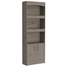 Load image into Gallery viewer, Three Tier Bookcase With Two doors - Light Gray
