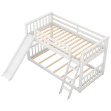 Load image into Gallery viewer, Twin over Twin Bunk Bed with Convertible Slide and Ladder, White
