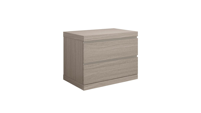 Wood Two Drawer Nightstand (719564) - Beige