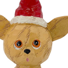 Load image into Gallery viewer, Dog Christmas Figurine - Brown / Red / White
