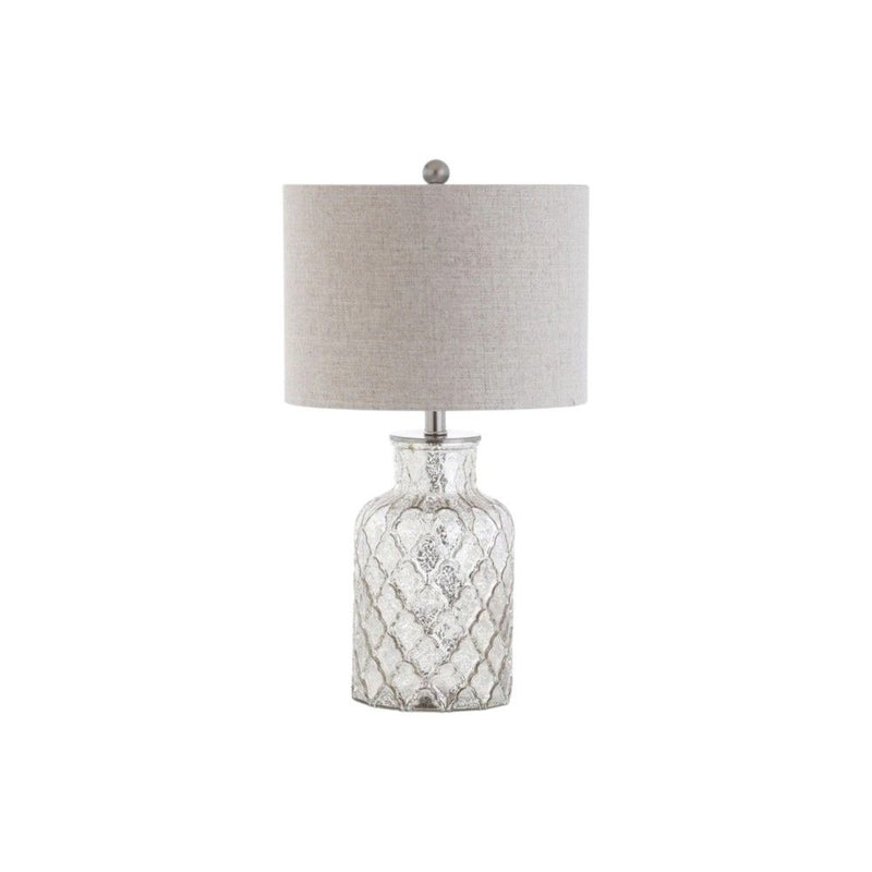 25" Table Lamps With Drum Shades (Set of 2) - Silver