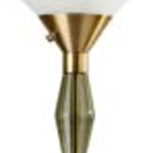 Load image into Gallery viewer, LED Light Changing Torchiere Floor Lamp With White Frosted Glass Cone Shade - Brass

