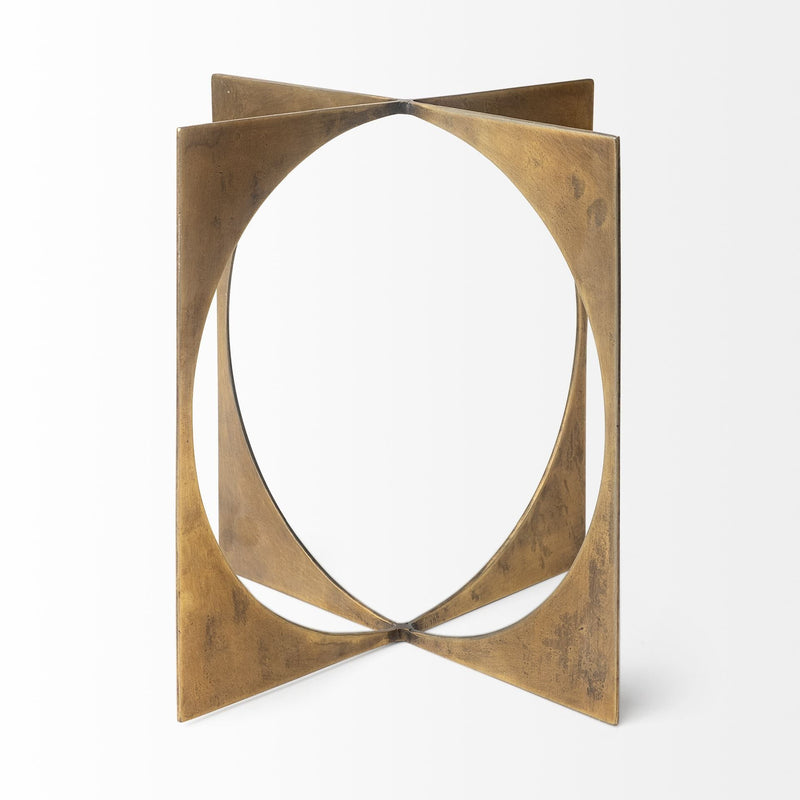 Burnished Circle Square Sculpture (392504) - Gold