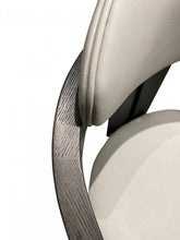 Load image into Gallery viewer, Upholstered Faux Leather Open Back Dining Arm Chair - Dark Gray
