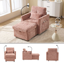 Load image into Gallery viewer, Multifunctional Chenille Recliner Sofa With Storage And Phone Bracket
