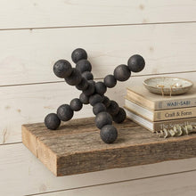 Load image into Gallery viewer, Beaded Wooden Decorative Jack Tabletop Sculpture - Black
