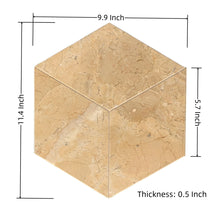 Load image into Gallery viewer, Hexagon Natural Marble Polished Tile For Wall And Floor (Set of 12)
