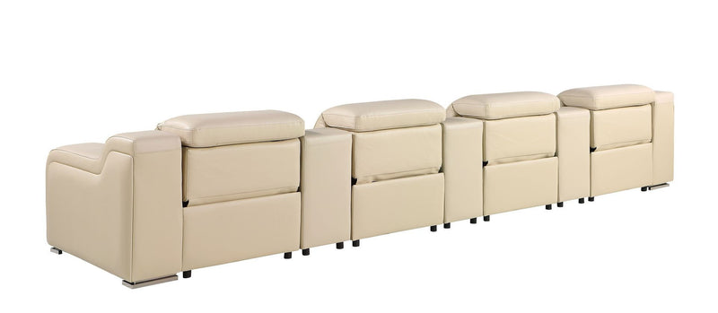 169" Reclining USB Sofa - Steel