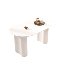 Load image into Gallery viewer, Modern Cream Style Dining Table With Round Wave Legs, 4 - 8 Person - Cream White
