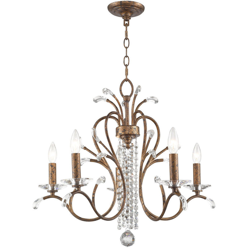 22'' 5-Light Dimmable Chandelier With Shades - Bronze