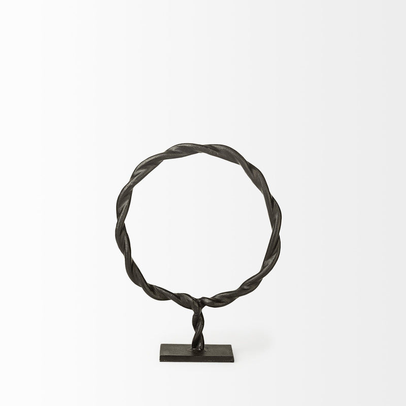 Round Braided Tabletop Sculpture (392412) - Black