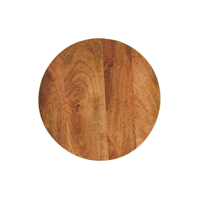 Solid Wood Round Pedestal End Table (724349) - Brown