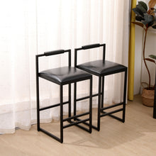Load image into Gallery viewer, Elegant Bar Stool Set With Backrest And Footrest, Counter Height (Set of 2)
