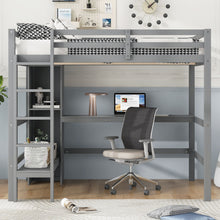 Load image into Gallery viewer, Loft Bed With Built In Desk And Multifunction Shelves
