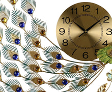 Load image into Gallery viewer, Silent Analog Peacock Novelty Wall Clock (626366) - Gold / Blue / Green
