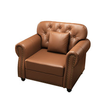 Load image into Gallery viewer, Upholstered Sofa With Nailhead Trim, Rolled Armrests With Ottoman
