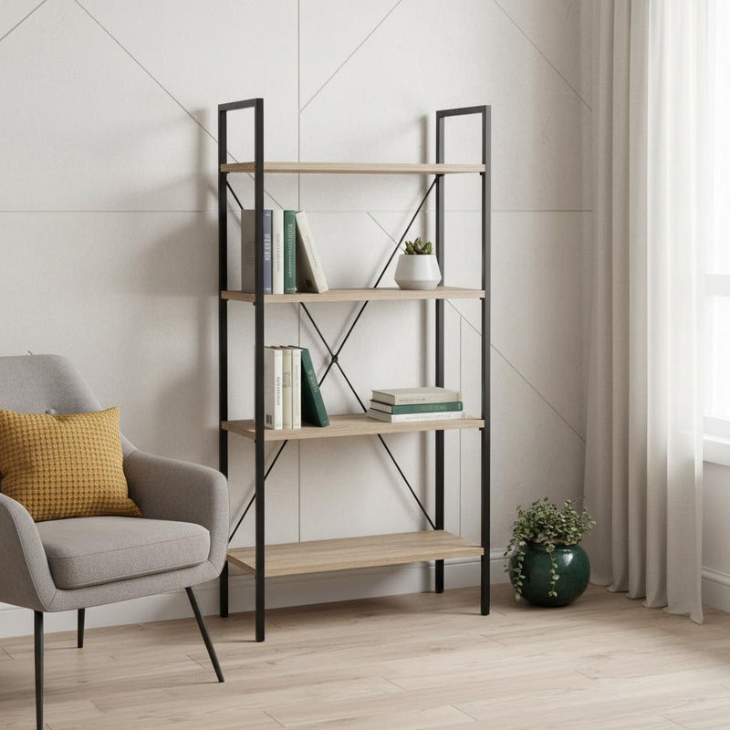 Four Tier Etagere Bookcase - Taupe