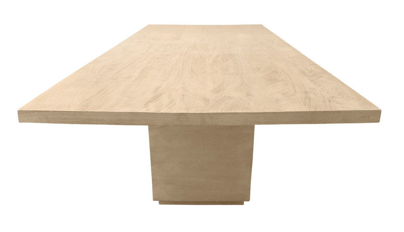 84" Solid Wood Pedestal Base Dining Table - Brown / Natural