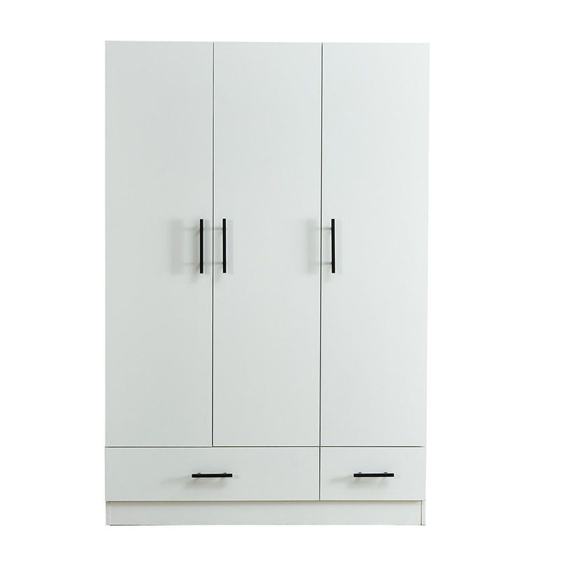 71" Three Door Two Drawer Combo Dresser - White
